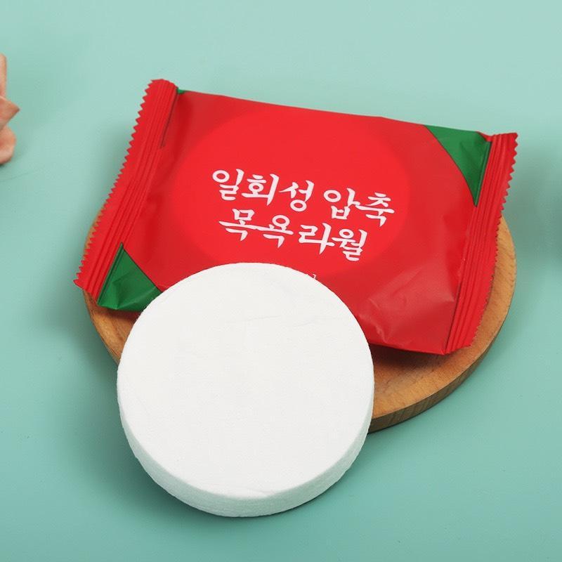  COMBO 10 Khăn Tắm Nén 70x100cm Khắn Tắm Nén Viên Du Lịch kícḣ Thước Dùng 1 Lần Cotton Tiện Lợi - Khăn Tắm Nén Khách Sạn 