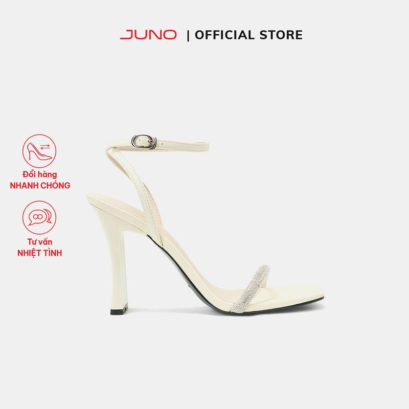 JUNO Giày Sandal Gót Thanh Phối Dây Kim Tuyến - SD11024