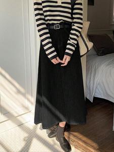 オールシーズン対応 デニム ロングカジュアルスカート、デイリーウェア用 半丈スカート レディース、万能ファッションアイテム