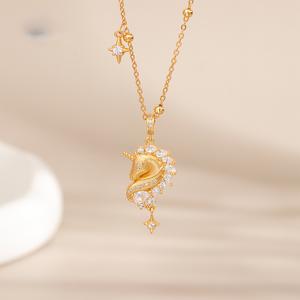 สร้อยคอผู้หญิง ผู้พิทักษ์มีเสน่ห์ โซ่กระดูกไหปลาร้าเหล็กไททาเนียมแฟชั่น