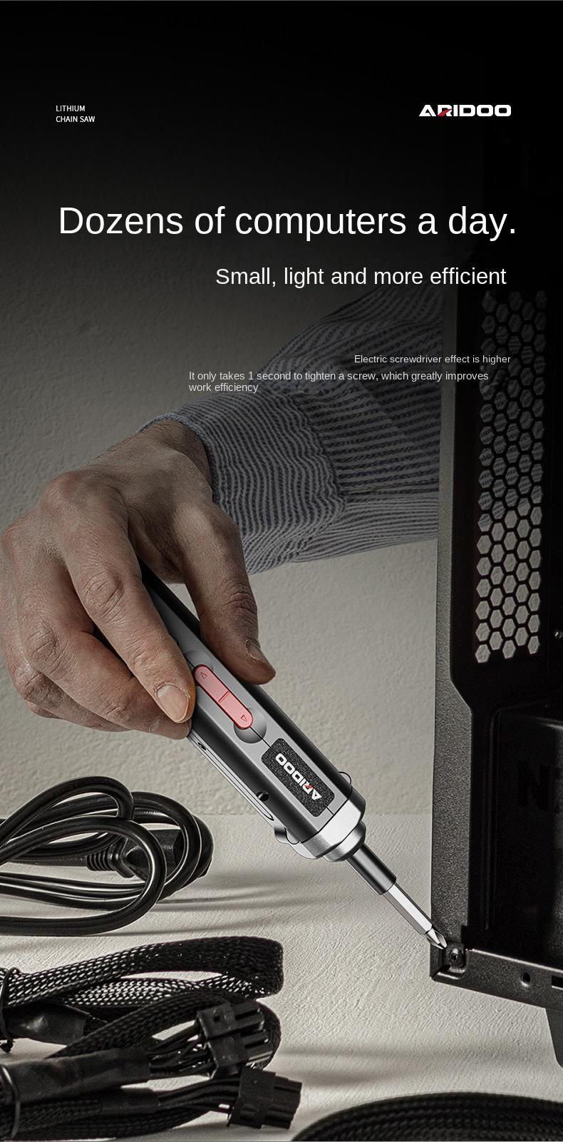 Product Introduction of Electric Screwdriver Set Wireless Cordless Rechargeable Electric Screwdriver Small Disassembly Screw High Power Large Torsion Tool Electric Screwdriver 10