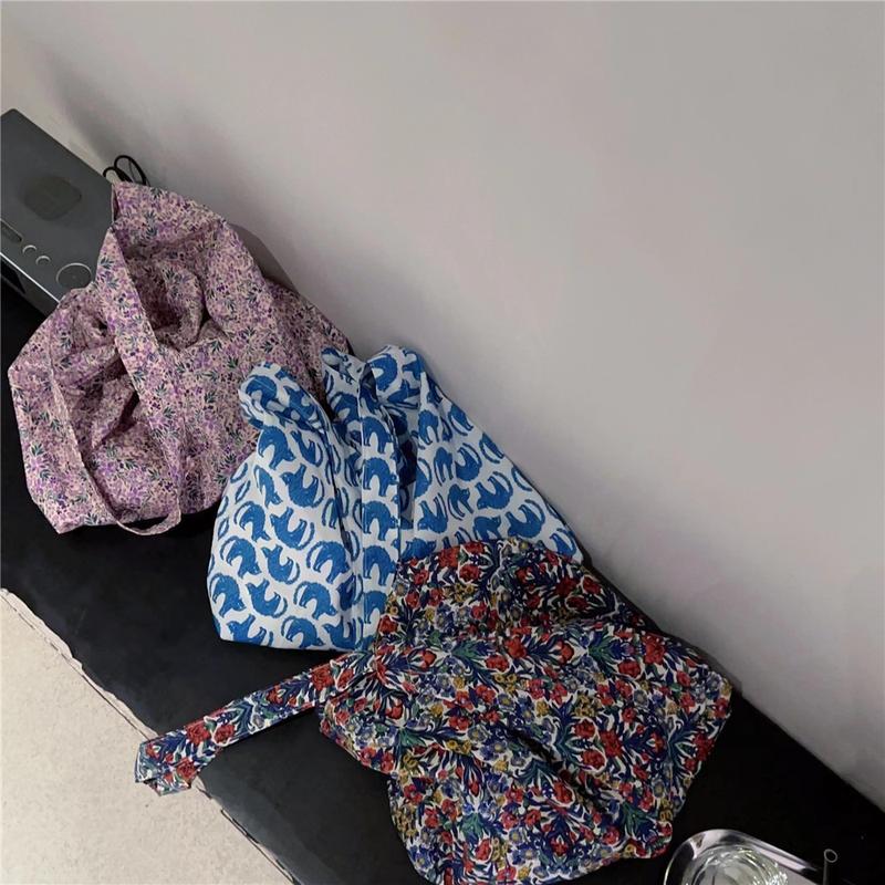 Product Introduction of Fashion Floral Single Shoulder Bag Lazy Style Cotton Canvas Female Handbag Large Capacity Shopping Bags Ladies 11