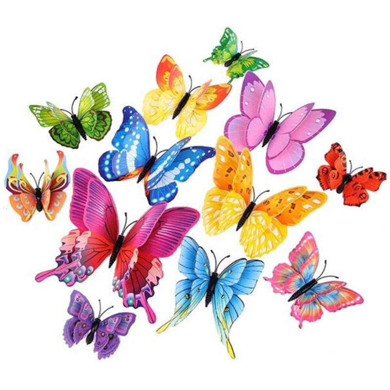 Product Introduction of 12pcs 3D Double Layer Butterflies Wall Stickers Living Room Decor Wedding Kids Room Decoration DIY Wall Art Stickers 15