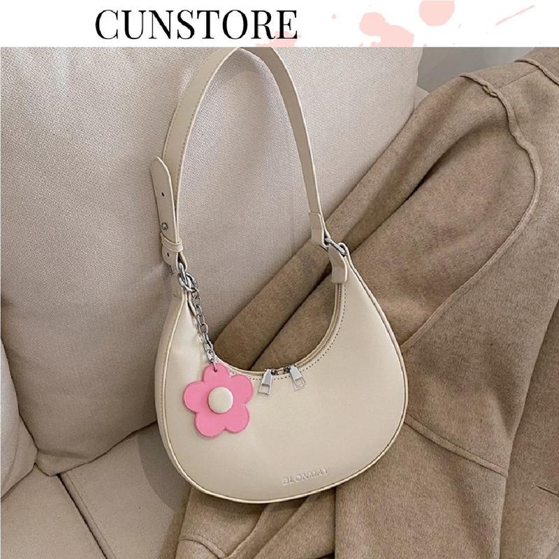 Túi xách nữ kẹp nách Đeo Chéo tác hoa Da dày size to đi học đi chơi đi làm Bag Women Kem Tote TDC024