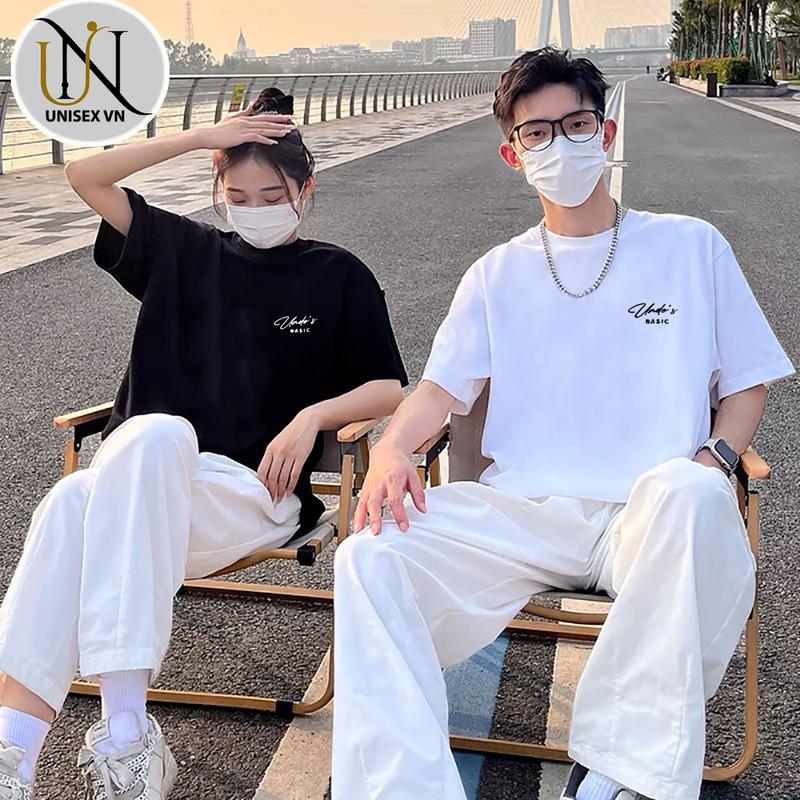 [Mới] Áo thun form rộng tay lỡ Unisex Phông Nam Nữ thêu chữ UNDO'S | Local Brand UNICOUPLE Top Cổ Tròn Menswear XL Blue T-shirts aothun basic