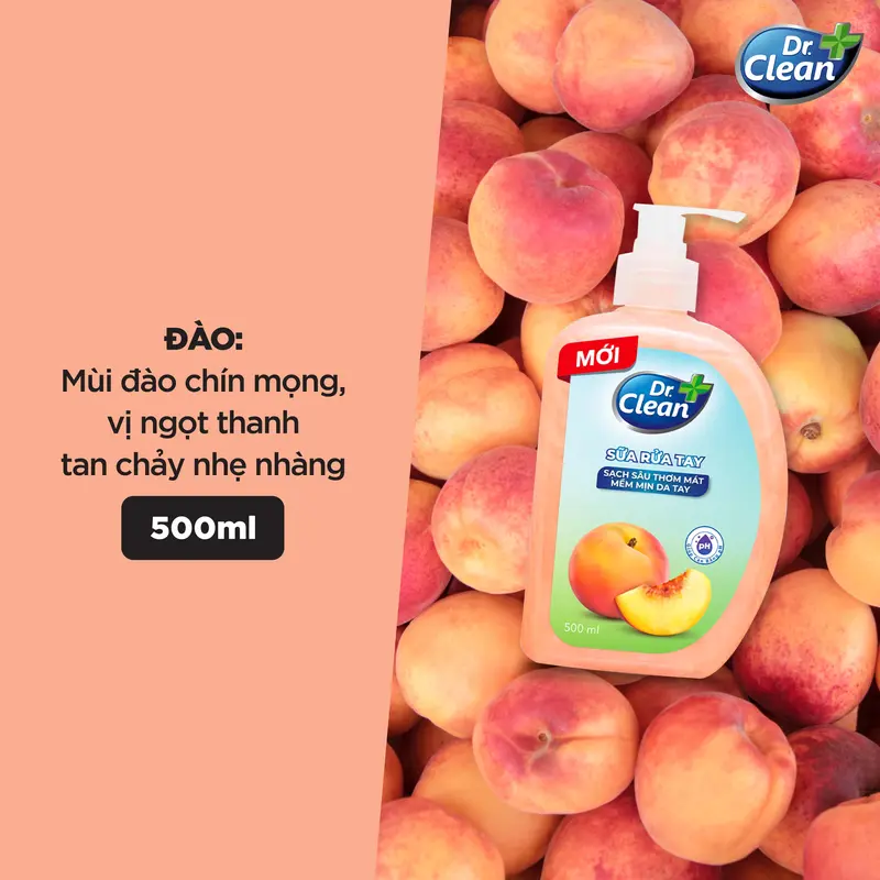 Combo đủ mùi 6 chai sữa rửa tay DrClean trái cây thanh mát, sạch khuẩn mềm dịu da tay 500ml 1