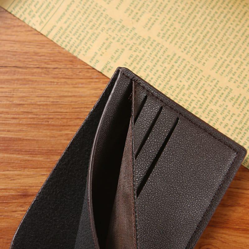 Dompet Pria lipat D1011-1 Lipat Tiga Kulit PU Dompet tas pria Kartu 5