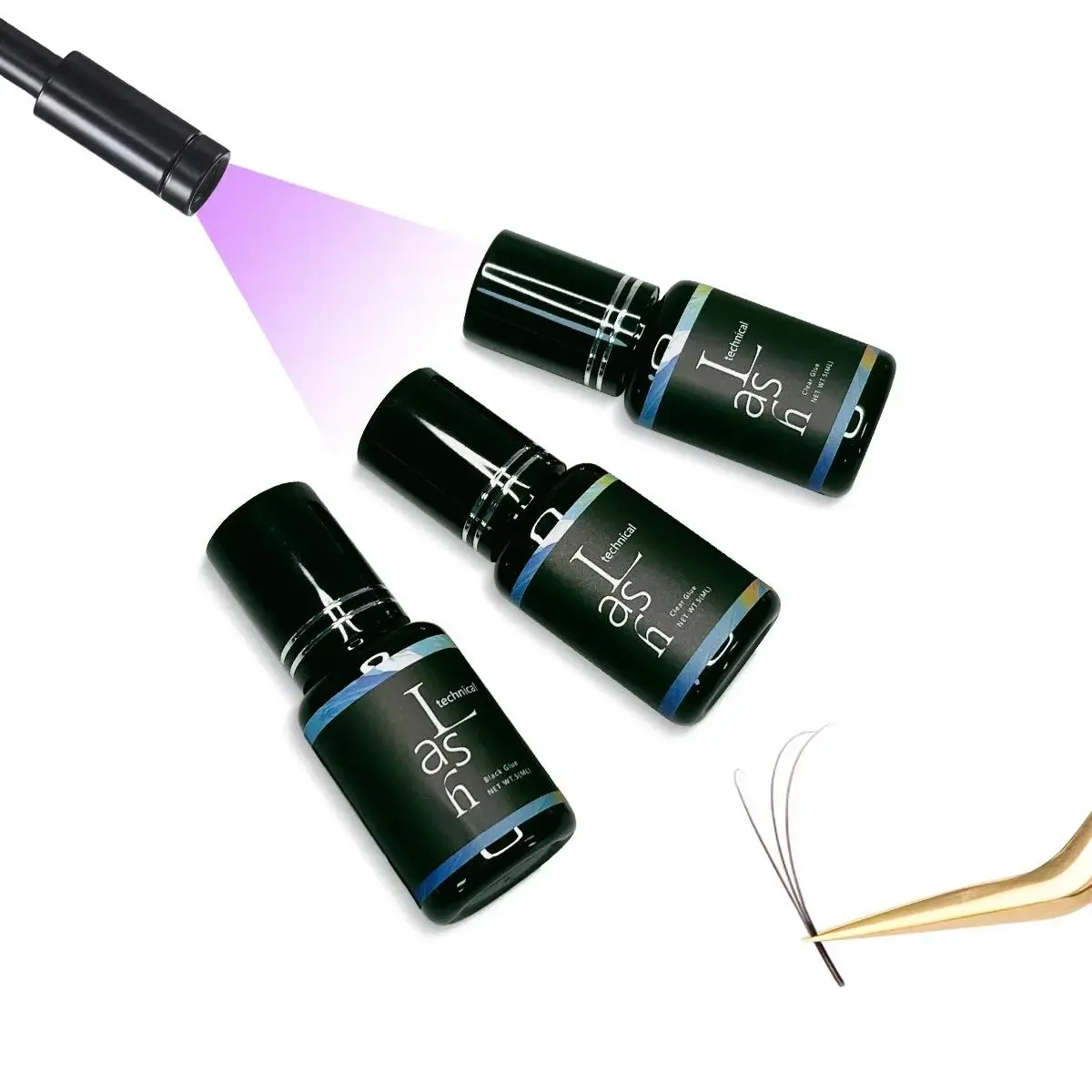 New 5ml UV LED lamp Quick Drying Eyelash Glue Illuminator 1S Fast Curing Glue Eyelash Professional Eyelash Glue Makeup Tool