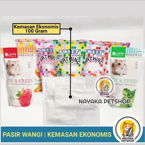 Kemasan Ekonomis Pasir Mandi Hamster Wangi 100 gr Sweet Bathing Sand Jolly Sanbbi Hewan