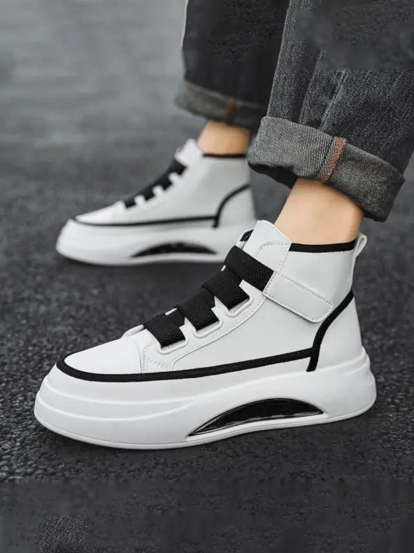 Men's Fashion Casual Low Top Sneakers with Velcro Design, 1 Pair Lightweight Breathable Comfortable Sports Running Shoes for Daily Wear, Perfect for Students and Outdoor Sports 6