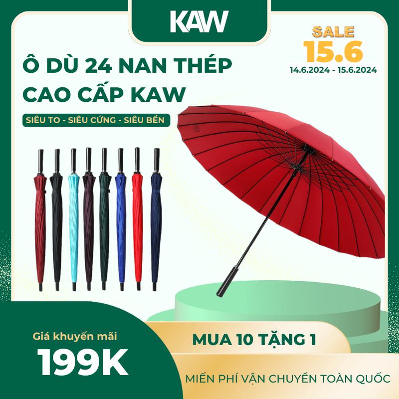 Ô Dù Che Nắng Che Mưa KAW Cỡ Lớn 24 Nan Thép Vải Chống Thấm Nước Chống Tia UV Có Đủ Màu Chống Nước Chống Nắng
