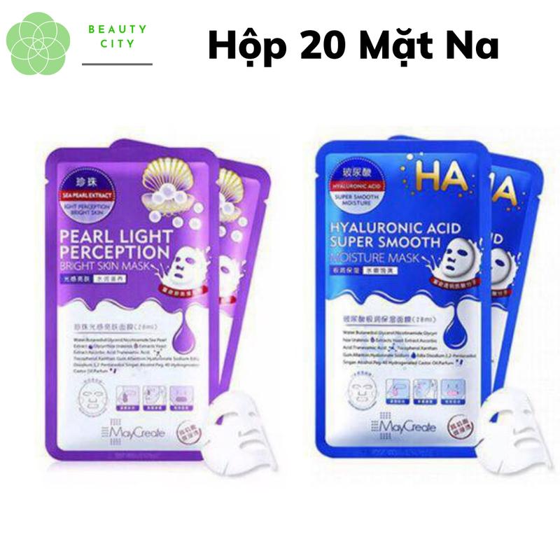 Hộp 20 Gói Mặt Nạ Dưỡng Ẩm Sáng Da Da HA Hyaluronic Acid Maycreate BeautyCity Skincare