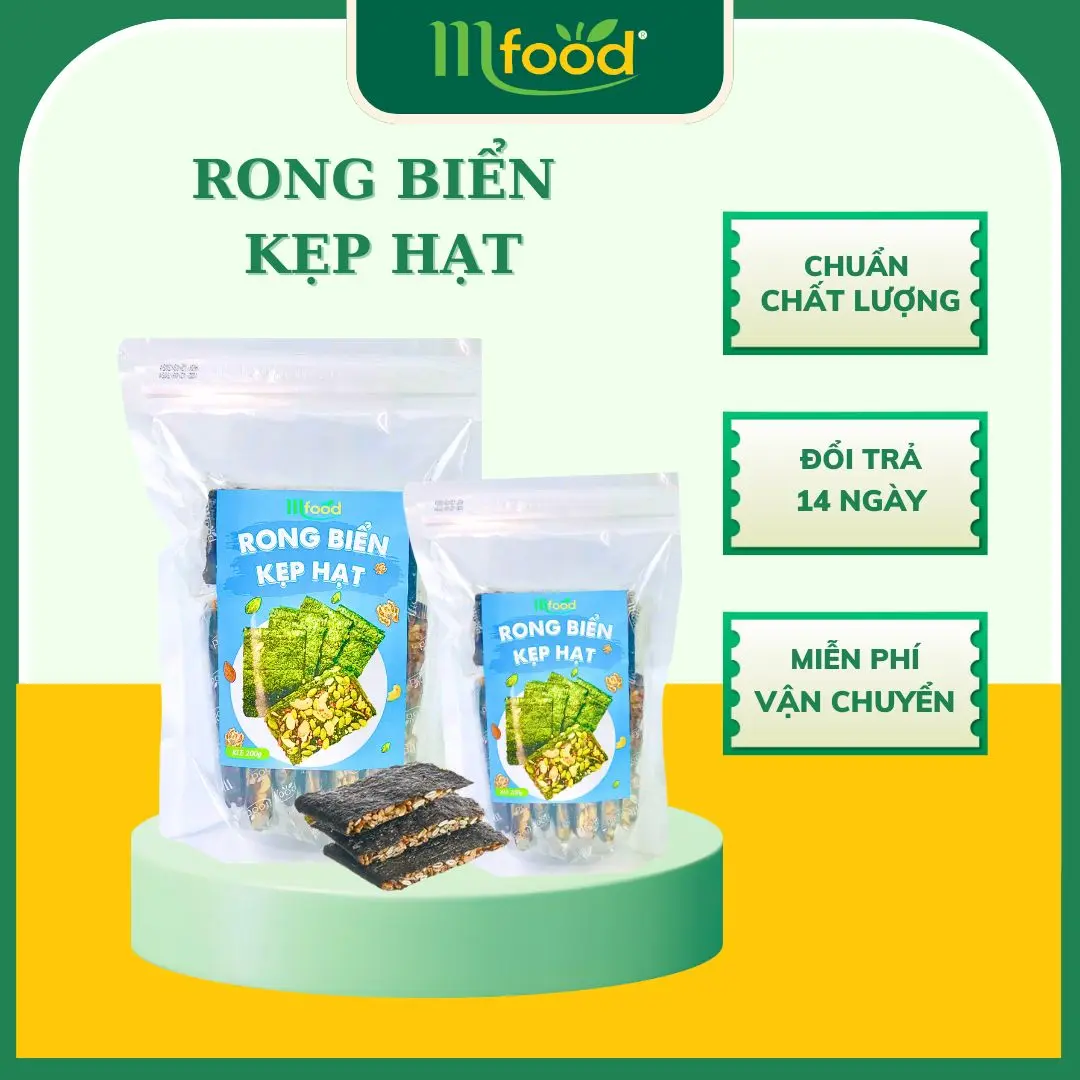 Thanh Rong Biển Kẹp Hạt Dinh Dưỡng Mfood - Túi 200g & 400g Snack Ăn Vặt