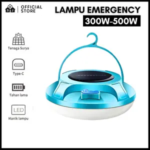Lampu Emergency UFO Gantung Solar Panel Camping Lamp Lampu Darurat Super Terang