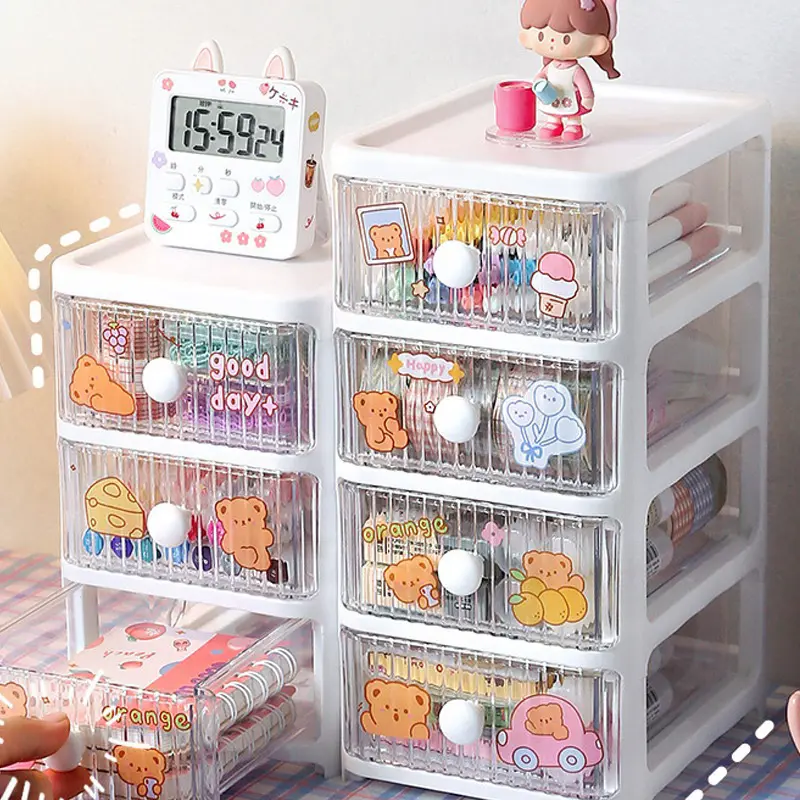 Hộp đựng để phụ kiện để bàn mini có ngăn kéo tay tròn , kệ tủ để bàn đưng đê but mini