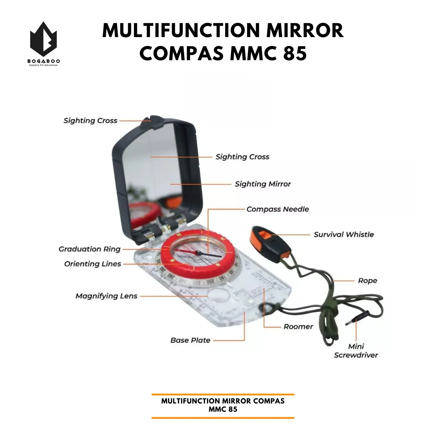 Compas Dhaulagiri - Dhaulagiri Multifunctional Mirror Compass -  Kompas Camping Outdoor Hiking Navigasi