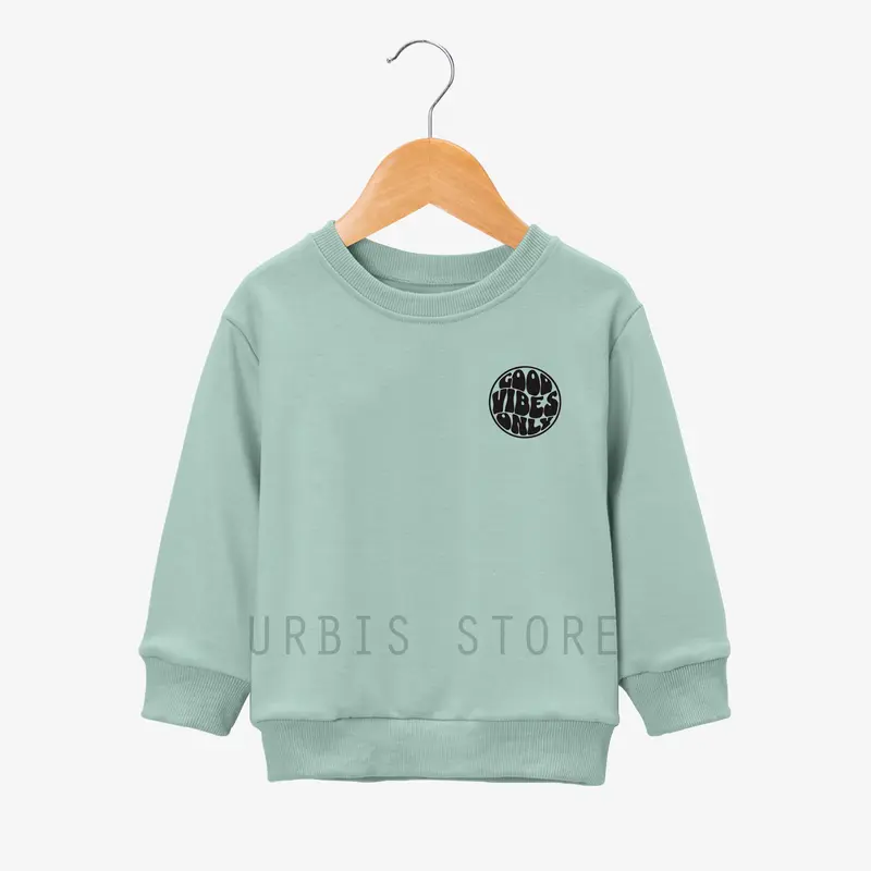 Sweater Anak Usia 3-13 Tahun Laki-laki Perempuan Motif Sablon GOOD VIBES ONLY Bahan Tebal Premium Fashion 3
