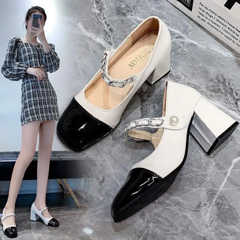 Giày cao gót 7p quai dán đính ngọc 009