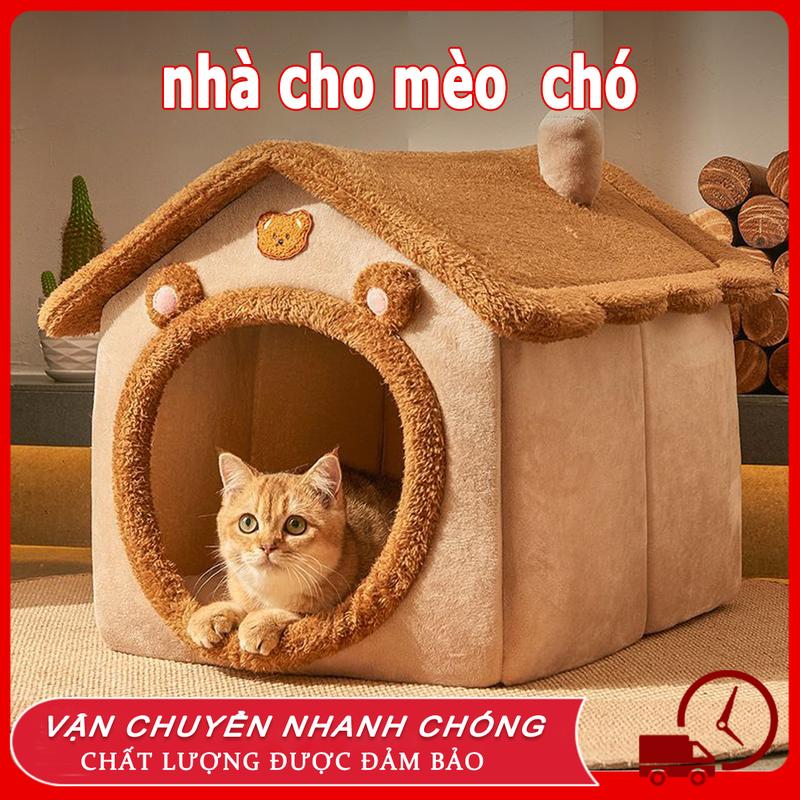 Nhà cho mèo Nhà cho chó Giường Mèo Êm Ái Có Vành Tai Kèm Cục Bông Tròn Đồ Chơi Dành Cho Thú Cưng Nệm cho chó chuồng chó