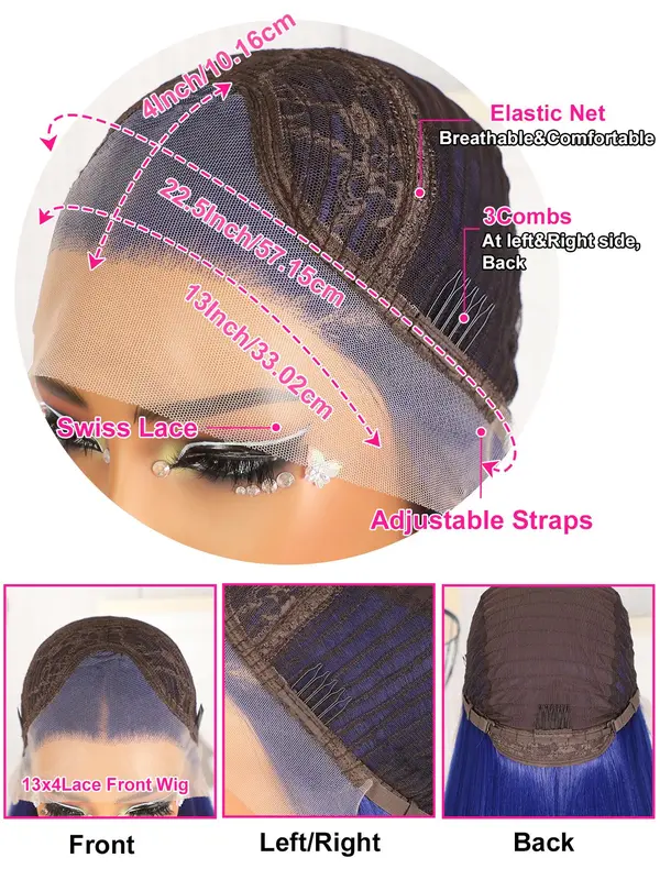 28 Inch Long Straight Wigs for Women, Gorgeous Fluffy Wigs without Bangs, Synthetic Lace Front Wigs for Party, Daily Use 7