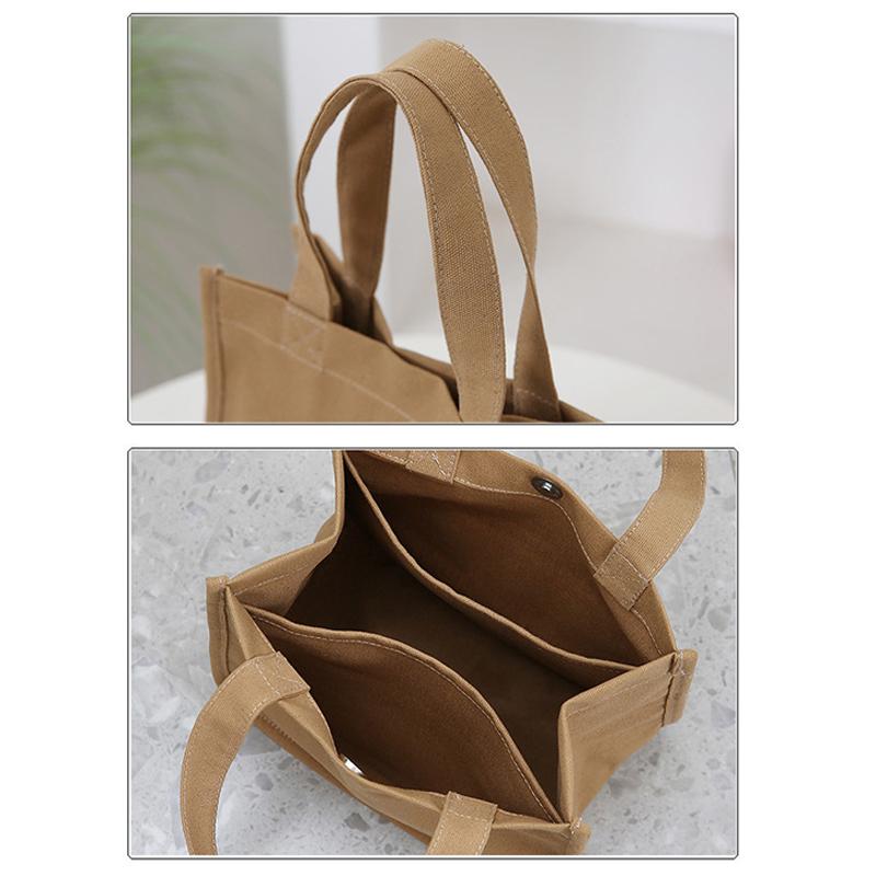 Product Introduction of Cartoon Cute Printed Pattern Canvas Handbag Office Worker Lunch Bag Tote Bag Picnic Drink Bag Portable Outdoor Food Bags 19