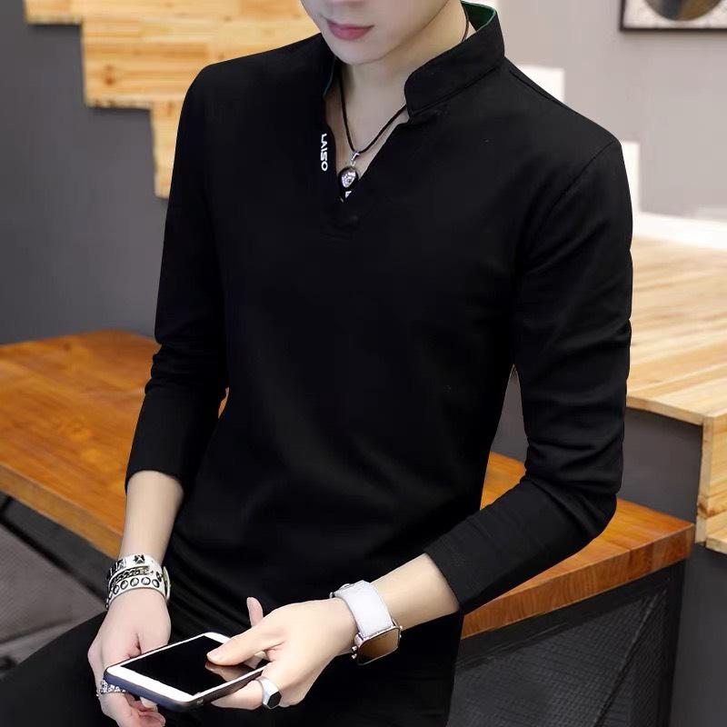 Áo Thun Nam Dài Tay Cổ Tàu V Thời Trang Trẻ Thu Đông Mẫu mới Cổ tàu X2 Menswear Polo Shirt Có Cổ LAISO