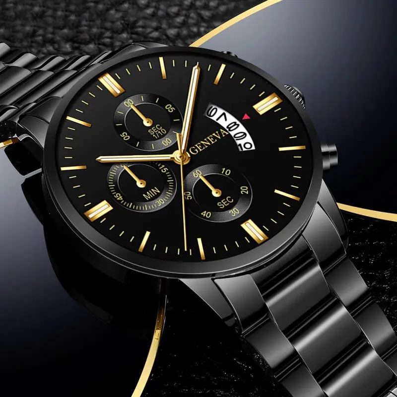 Jam Tangan Fesyen Lelaki, GENEVA Tulen, Gaya Mewah dan Kasual Perniagaan, Pergerakan Kuarza Analog, Kalis Air, Kronometer Automatik, Sesuai untuk Sukan, Jam Tangan Lelaki Watches jamsukan  Perhiasan Smartwatch