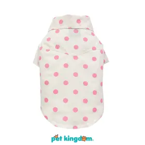 Pet Kingdom Doggy Dolly Baju Kemeja Kasual Anjing - Putih Baju Peliharaan Kostum Anjing Pakaian Kucing Aksesori Hewan