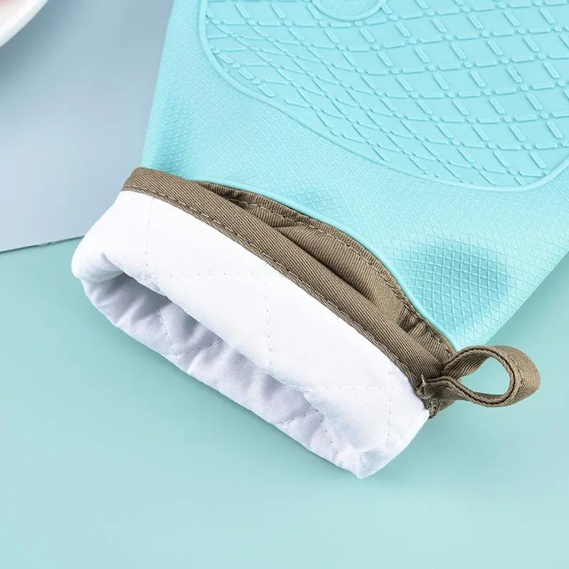 Silicone Oven Mitts, 2 Counts Heat Resistant Non-slip Oven Gloves, Waterproof & Non-stick Kitchen Gloves for Cooking, Grilling, Baking 4