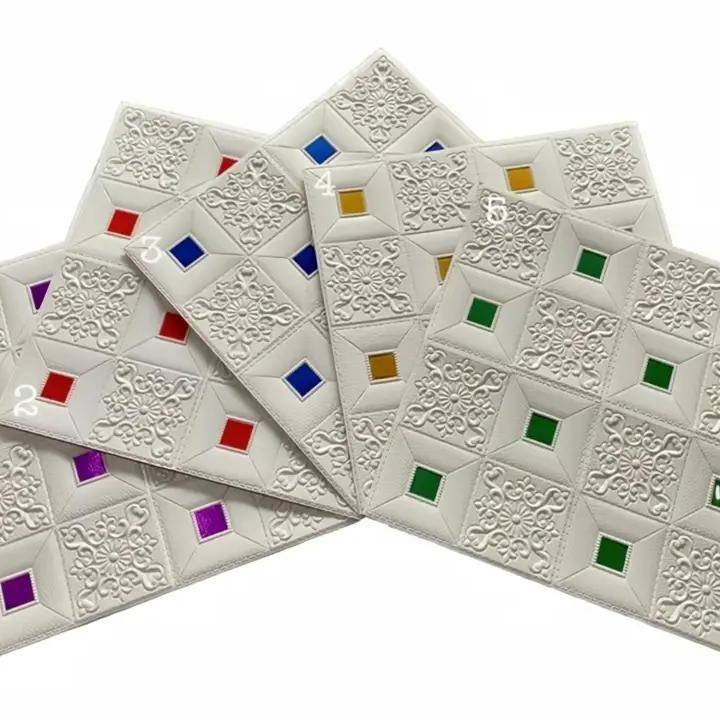 Sét 20 Tấm Xốp Dán Tường Hoa Văn Kèm Các Màu Nhũ Tự Dán Kích Thước 70x70cm Có Keo Sẵn Phòng khách giấy xopdantuong 3d xop pvc mieng dantuong cuon miếng dánVietnam chống mốc phòng bếp vn phòng tắm miếng  dán vn ❤ trắng-96cm tấm nhựa  pvc 2m