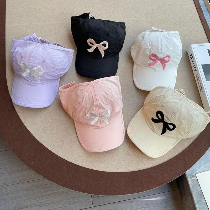 Mũ lưỡi trai cho bé, Mũ nón nửa đầu THÊU NƠ cực xinh chất thoáng mát phù hợp cho bé MLT-NO