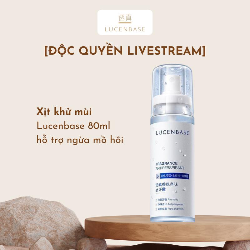 [DEAL ĐỘC QUYỀN LIVESTREAM] Xịt khử mùi hỗ trợ ngăn ngừa mồ hôi, ngừa thâm Lucenbase 80ml