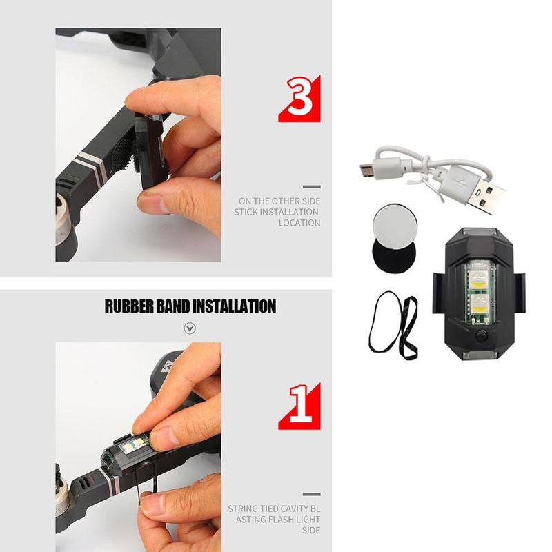 Product Introduction of Đèn LED nhấp nháy cho máy bay không người lái xe máy, hình vuông, đèn cảnh báo xe Điện và xe tải, đèn phi công, có thể sạc lại 33