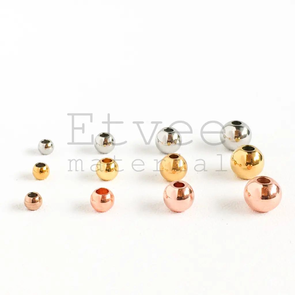 L58 round beads spacer bulat mengkilap stainless steel
