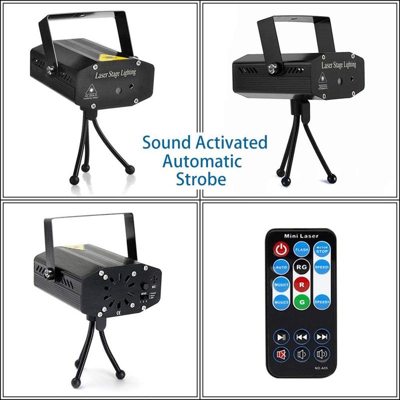 USB Powered Party Light, RGB Color Changing LED Stage Light with Remote Control, Sound Control Strobe Light for Party Home Show Bar Club Birthday KTV DJ Bar Karaoke 7