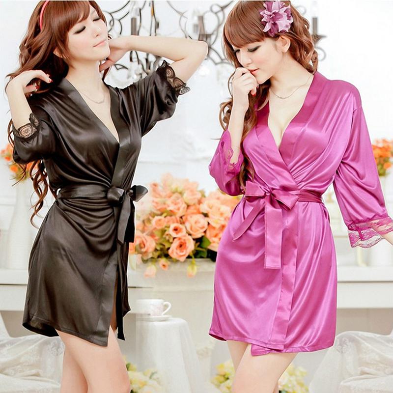  Váy lót ren voan Bộ đồ ngủ nữ gợi cảm Bộ đồ ngủ Áo choàng Váy màu kem 