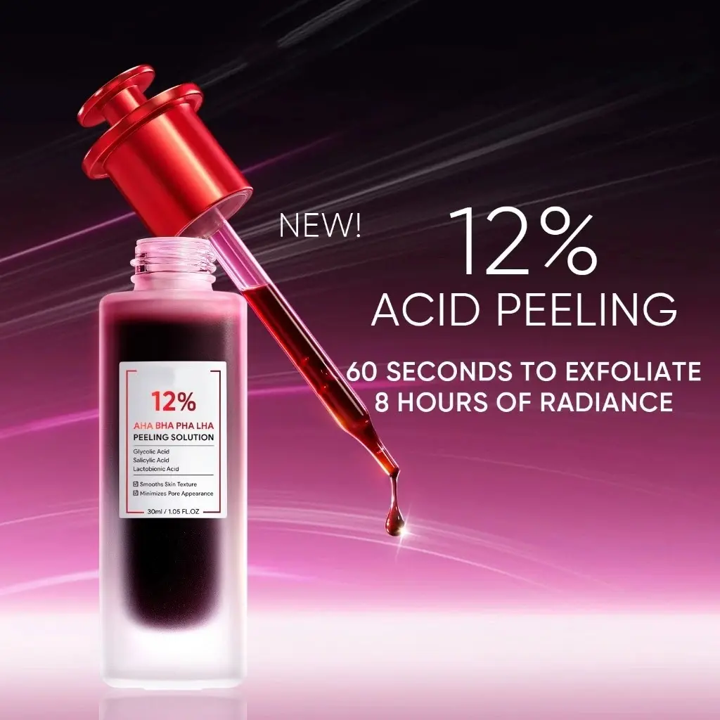 SKINTIFIC 12% AHA BHA PHA LHA Peeling Solution Serum 30ml Whitening Brightening