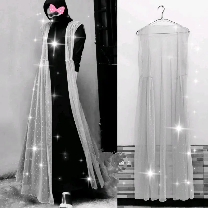 Kardigan Panjang JUMBO /Outer Lace/ Tille Dot Buat Kondangan Atau Santai 0
