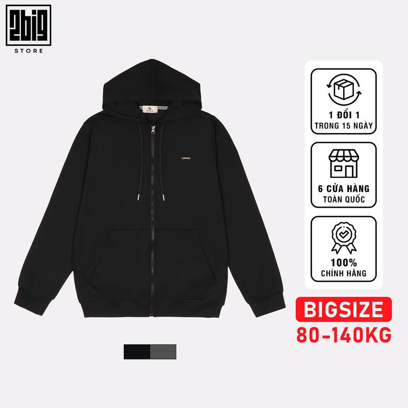 2BIG - BIGSIZE NAM 80-140KG ÁO KHOÁC HOODIE THUN TRƠN NAVY CO GIÃN THOẢI MÁI HOẠT ĐỘNG