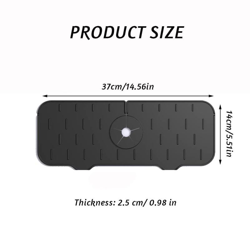 1pcs Kitchen Faucet Absorbent Mat Sink Splash Guard Silicone Drainage Drying Pad Countertop Protection Essentials Tools Accessories 8