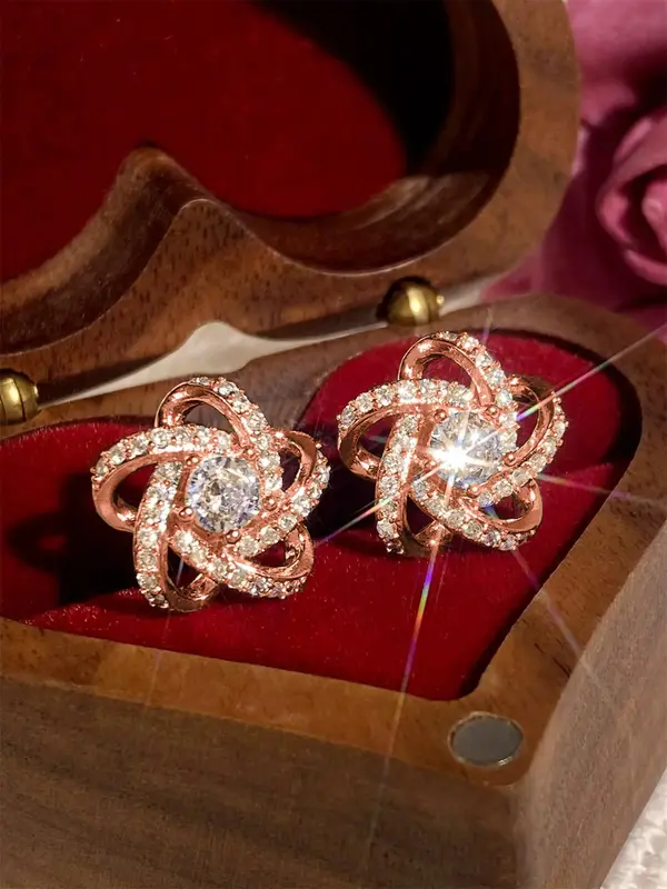 Fashion Criss Cross Design Rhinestone Inlaid Pretty Studs Earrings As Gift, Anniversary Wedding Party Jewelry Gifts for Women, Classic Fashion Accessories for Daily Wear, without Box, Pretty Studs 6