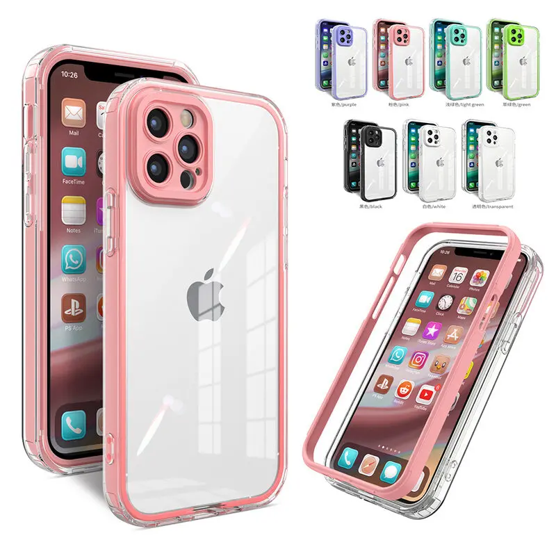 Ốp Điện Thoại Silicon Trong Suốt 2 Trong 1, HALERO, Dành Cho iPhone X, XS, XR, Max, 7, 8 Plus, SE 2020, Thời Trang, Bảo Vệ Ống Kính Bao Gồm Tất Cả, Chất Liệu TPU Mềm, Chống Sốc, Ốp Lưng Bảo Vệ, Tương Thích Với iPhone 11, 12, 13, Pro Max