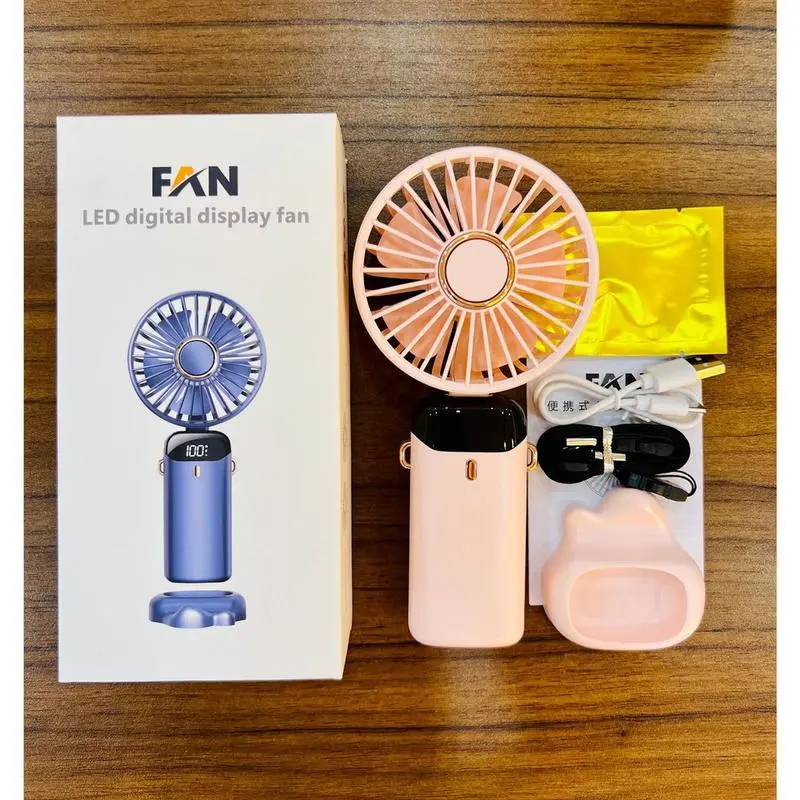 Mini Ventilateur Portable Pliable HandFan Avec écran LED - 5 Vitesses - Rechargeable