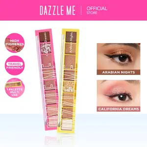 [NEW] DAZZLE ME The World Traveler Eyeshadow Palette | BPOM 8 warna Natural Matte Satin Glitter High Pigment Long Lasting