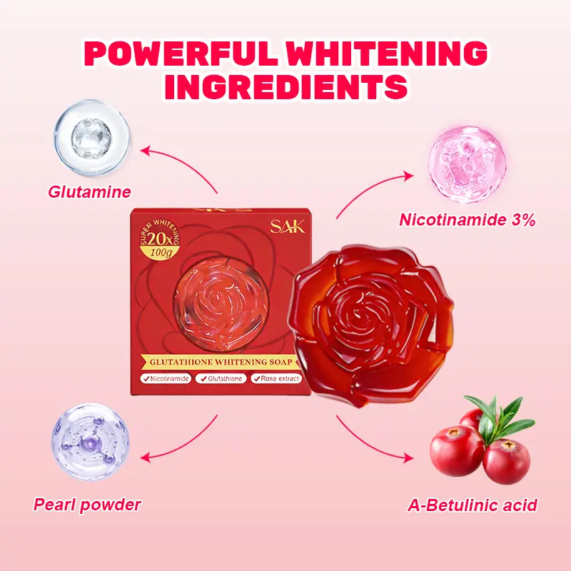 SAK ROSE Bleaching Soap FDA Approved with Whitening Booster Tranexamic Acid  & Licorice Extract - TikTok Shop Philippines