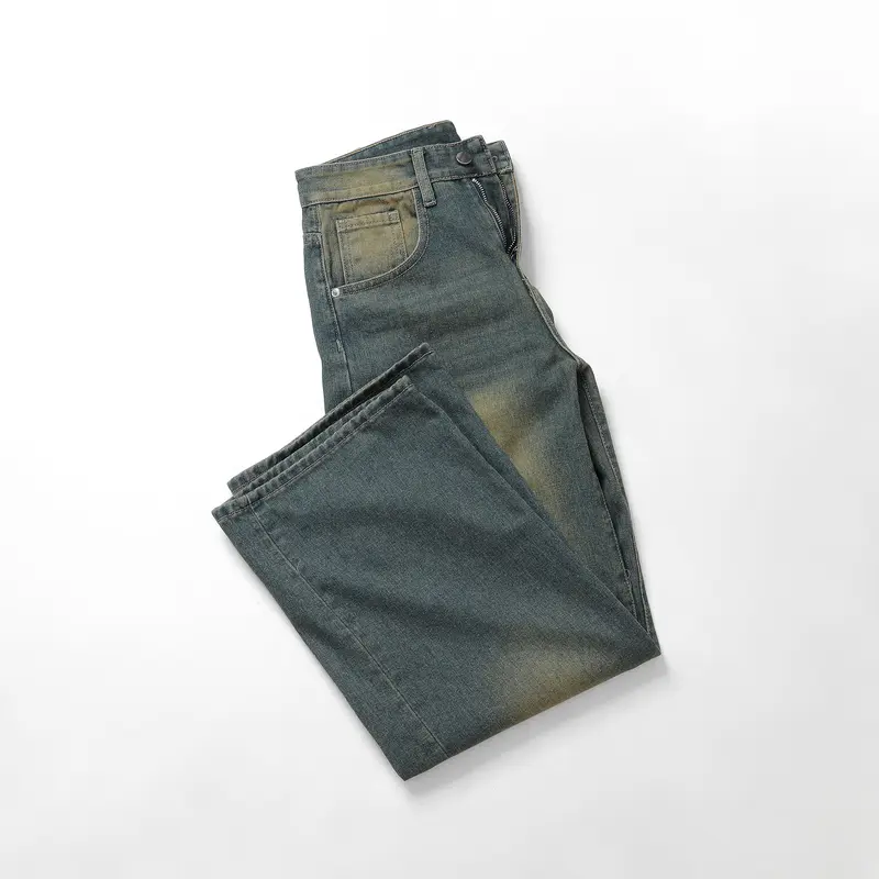 [IDYLLIC x Giá siêu sale] Quần jean nam nữ ống suông rộng thời trang màu xanh rêu wash vàng đồng IDY2 Menswear Cotton Pants 2