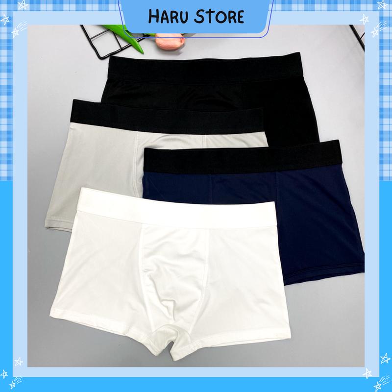 Combo 4,5,6 Quần sịp đùi cạp trơn thun lạnh, quần lót nam mềm mại thoáng mát boxer nam màu đen, trắng, xám, xanh than Menswear Quần Boxer