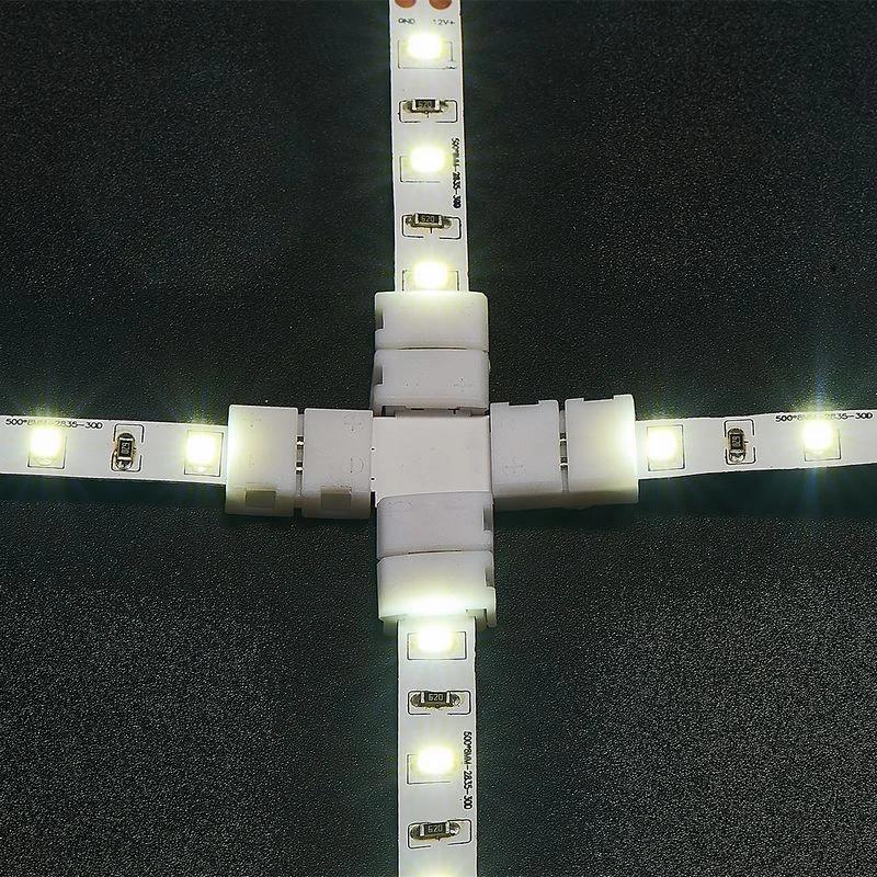 Product Introduction of 10pcs Solderless LED Strip Connector 4 pin 10mm 8mm L I Type Unwired Gapless Terminal Extension For SMD 5050 2835 LED Strip 13