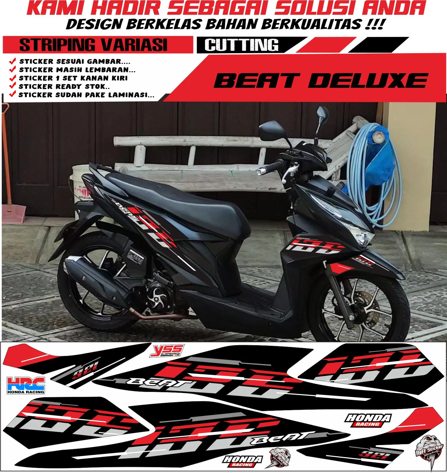 STRIPING BEAT DELUXE VARIASI VIETNAM , STICKER MOTOR BEAT Kendaraan Motorcycle