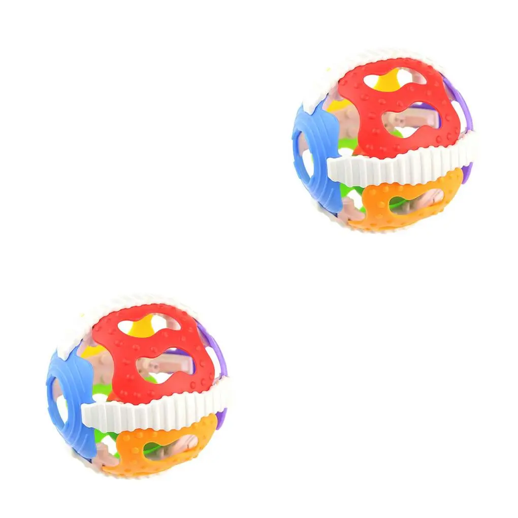2 Set of Baby Rattle Toys Little Loud Bell Ball Toy Newborn Activity Grasping Toy Handbells Ring Handle Toys